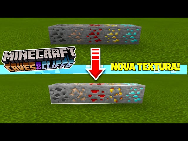 SAIU! COMO TER AS NOVAS TEXTURAS DOS MINÉRIOS DA CAVE AND CLIFFS NO MINECRAFT PE!