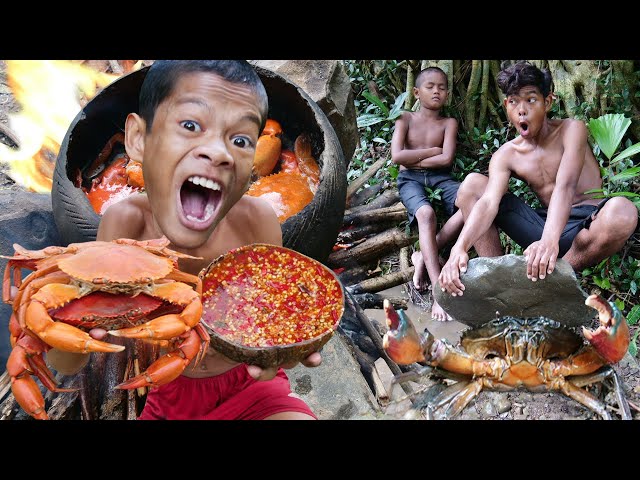 Primitive Technology - Kmeng Prey - Cooking Crab