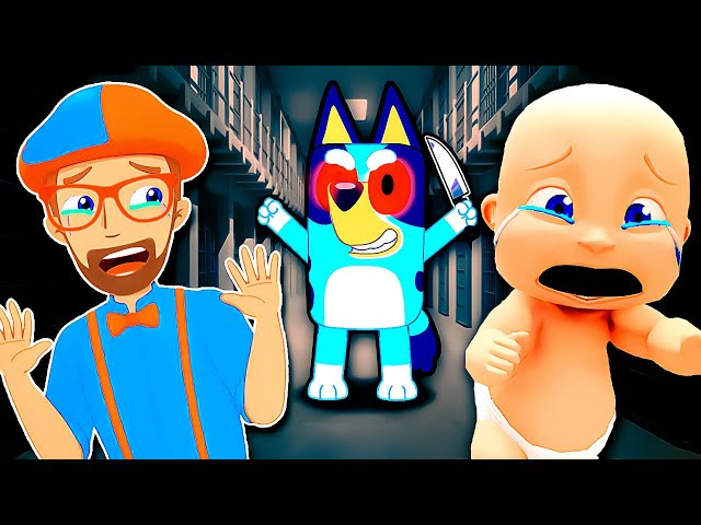 Baby and Blippi Escape BLUEY PRISON!