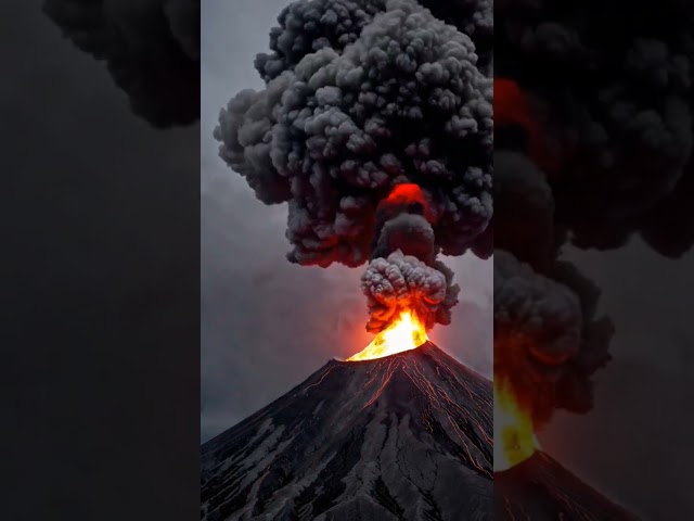 Majestic Volcano #volcano #minecraft #travel #landscape #nature #ai #geography #lava #geology #viral