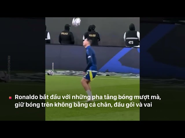 Ronaldo làm ảo thuật với bóng trên sân tập