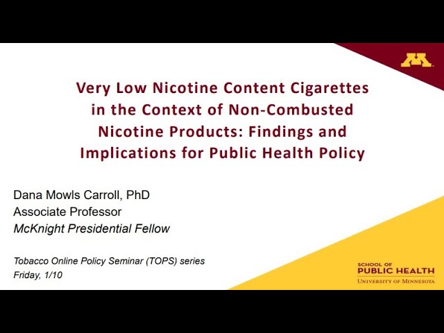 Dana Carroll "Low Nicotine Cigarettes: Implications for Public Health Policy" |TOPS #99| 1/20/25