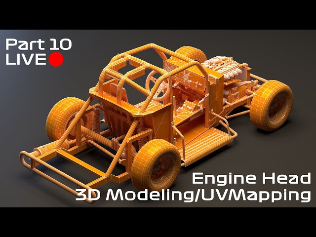 3D Car Modeling - Engine Head UVMapping/Modeling | Part 10