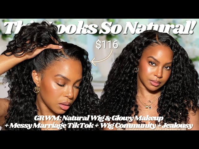 GRWM | $116 NATURAL HAIRLINE CURLY WIG INSTALL FOR BEGINNERS + MAKEUP + CHAT | STERLY HAIR