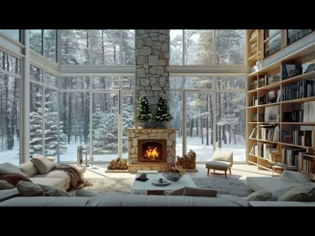 Relax to Relaxing Sounds of Soft Jazz Music Playing Winter Cozy Ambient