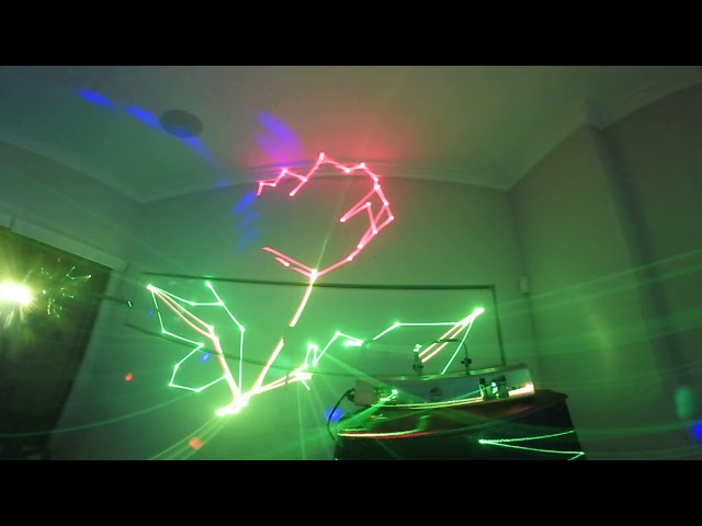 2.5 watt + 600mw Lasers in action (in 360 VR, move your phone around)