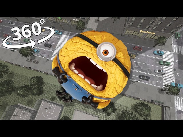 Mega Minions Jerry appear in the city! 360˚ VR