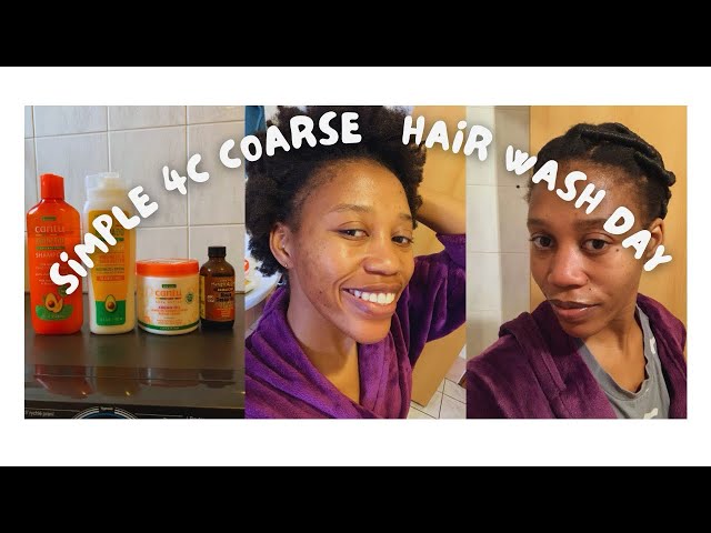 WASHING MY 4C COARSE HAIR |A BIT OF HEAT DAMAGE #namibianyoutuber #4chair#howtostylenaturalhair