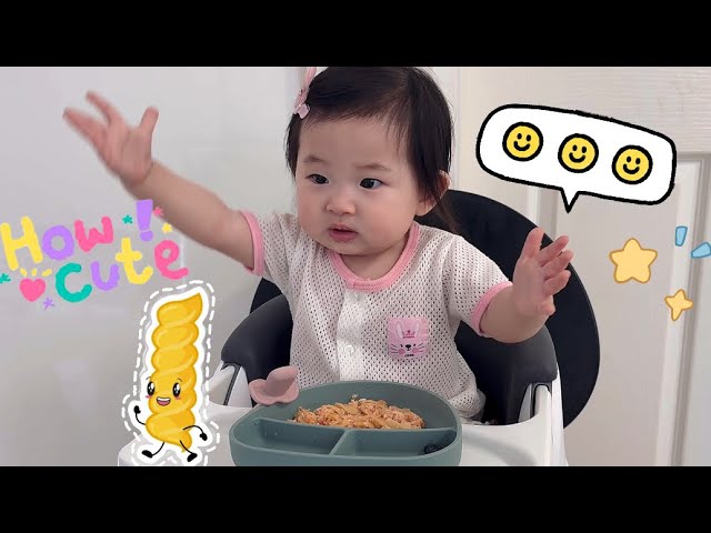 Baby Valerie eating breakfast #babyvalerie #hungrybaby 11m+Adorable baby cute & funny eating moment