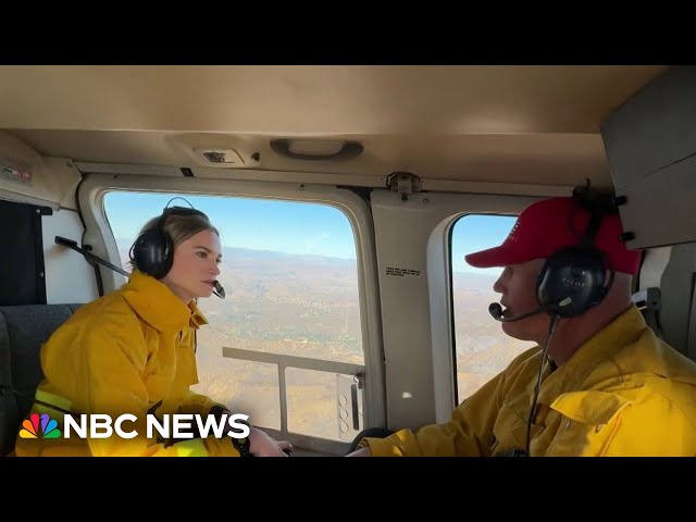 Ride along as Cal Fire monitors Los Angeles wildfire from the sky