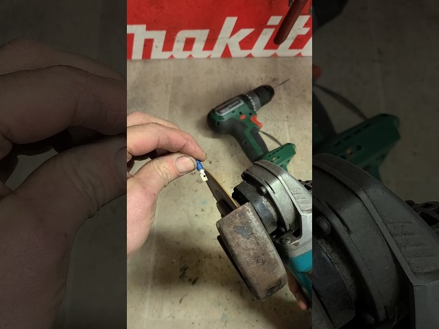 The odd jobs you get asked to do. Customer wanted his spade connector shaved down. #grinder #diy