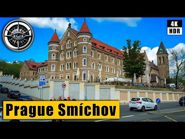 Unusual Walking tour of Prague's Smíchov neighborhood along old villas🇨🇿Czech Republic 4K HDR ASMR