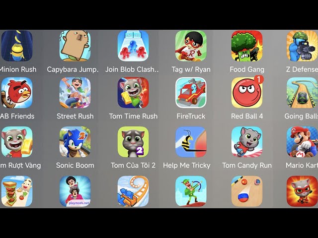 sary little prankster,Tom hero Dash,join blob clash 3D,My Talking Tom 2,going balls,Minion Rush ...