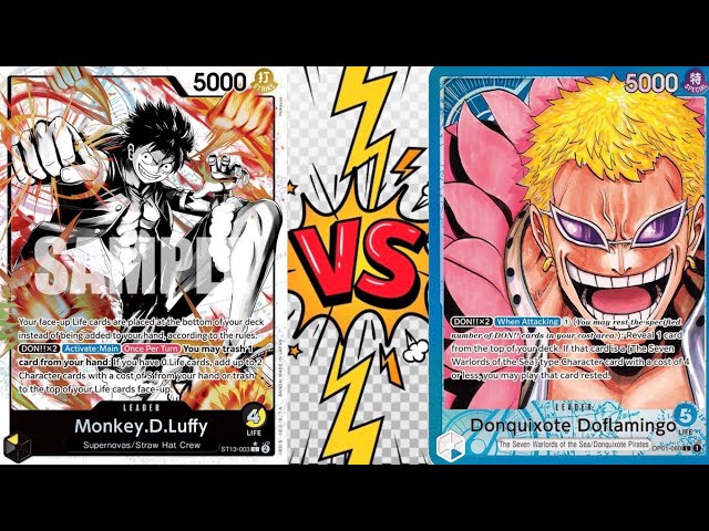 ST13 Monkey.D.Luffy Vs OP01 Donquixote Doflamingo // OPTCG // Store Tournament Gameplay OP09