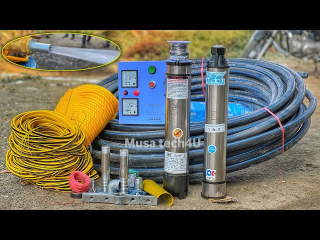 Water Well 1HP Borewell Motor Fitting | Submersible Pump Installation