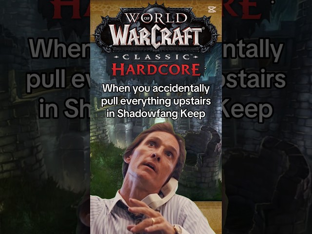 When you accidentally pull everything upstairs in Shadowfang Keep #worldofwarcraft #mmorpg #shorts