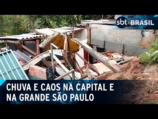 Chuva persistente causa alagamentos e transbordo de córregos em São Paulo | SBT Brasil (01/02/25)