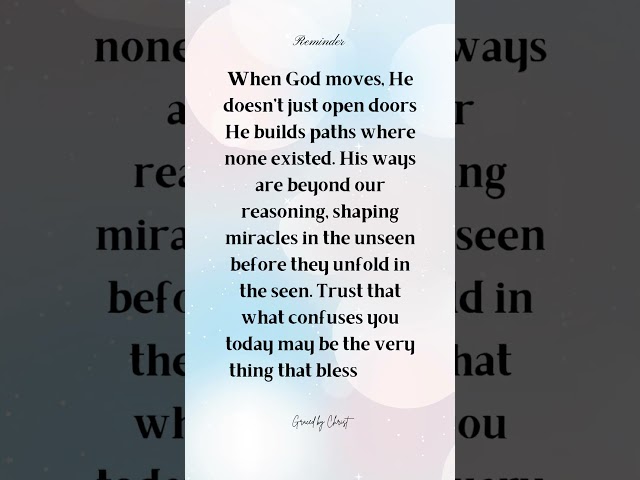 God’s Miracles Beyond Understanding – Trust His Plan #reminders #christian #ytshorts #faith #yt #god