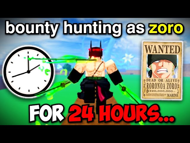 I Became Pirate Hunter ZORO for 24 HOURS In Blox Fruits!