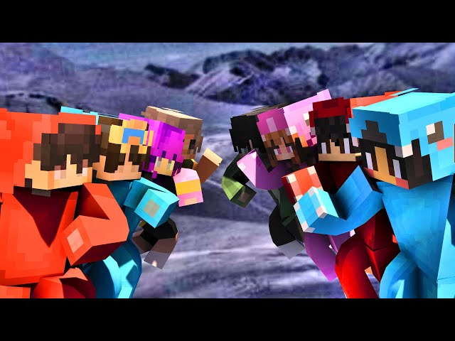 Cash and Nico and Zoey and Shady vs Omz and Roxy and Lily and Luke in Minecraft