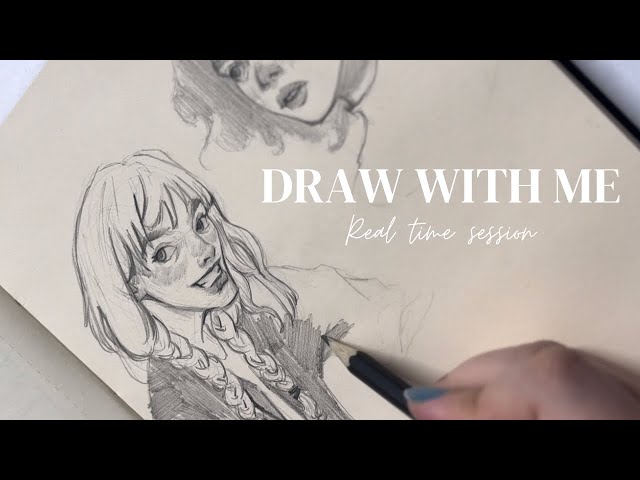 Draw with me real time session in sketchbook / sketching portraits