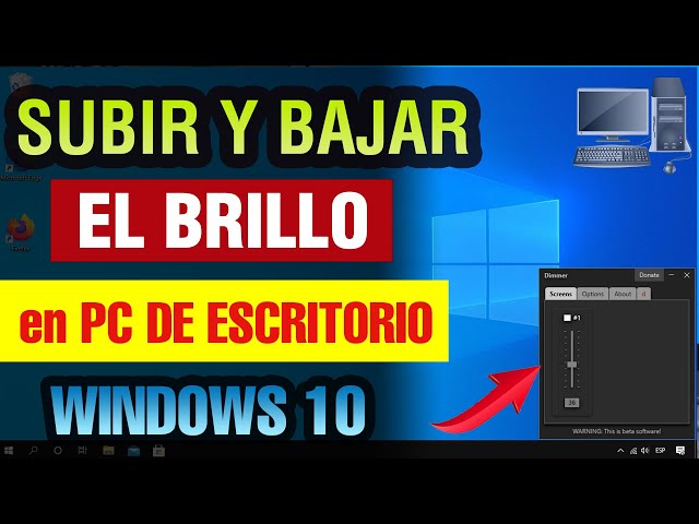 Cómo SUBIR o BAJAR el Brillo de la Computadora Windows 10 PC de Escritorio | ajustar brillo pc 2025