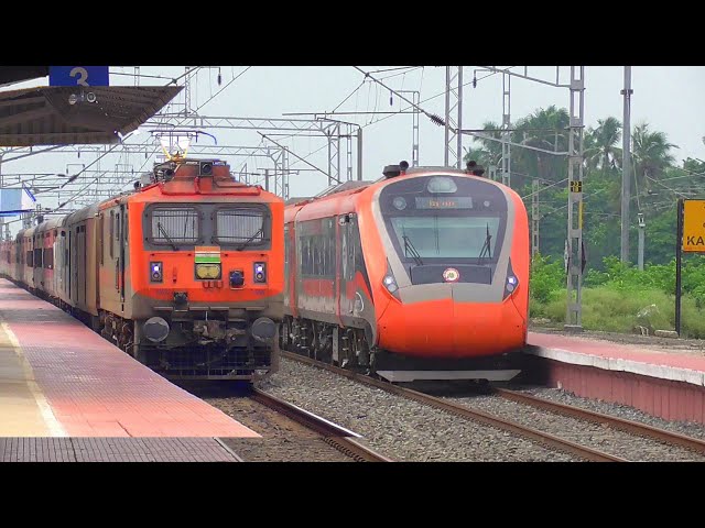 8 Coach Tiny Vande Bharat v/s Amrit Bharat WAP-7 Coimbatore-Silchar Exp |Back to Back 130 kmph train