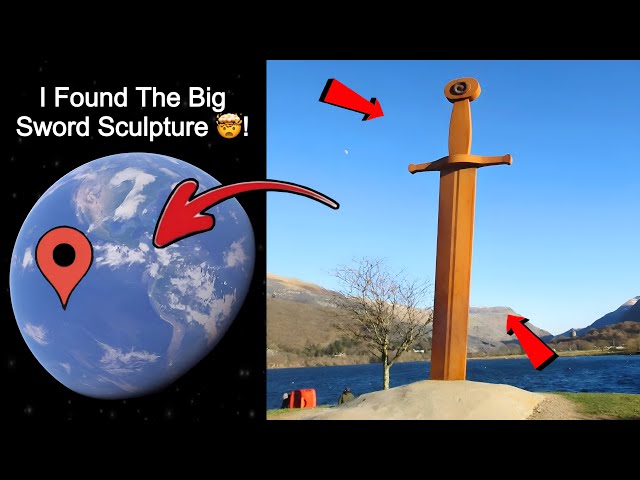 🗡️ I Found The Big Sword Sculpture On Google Earth and Google Maps 🤯!