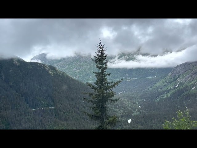 Train ride through the mountains of Skagway, Alaska August 2022