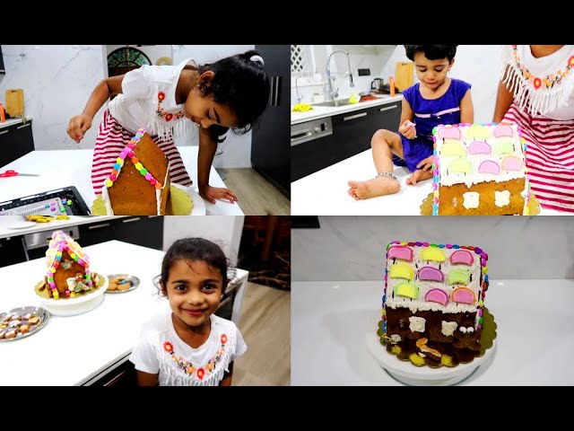 Building Gingerbread House with Maha & Mahi - Tiresome Process But Loved it