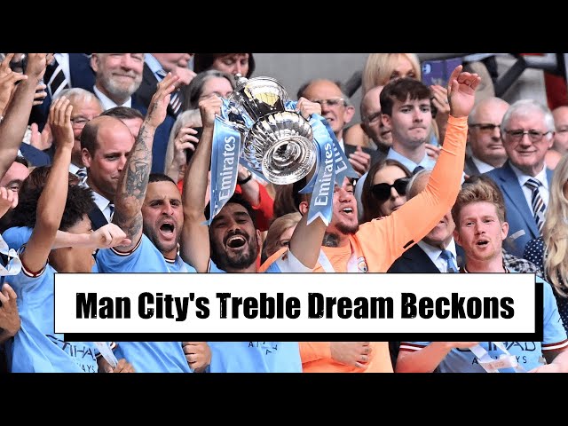 Man City one win from Treble after exquisite Gundogan double downs Man Utd