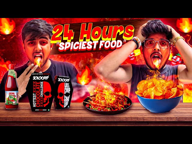 Eating Only Spicy Food 🌶️ For 24 Hours 🥵 | Eating Worlds Spiciest Pani Puri 😱 - Mann Vlogs