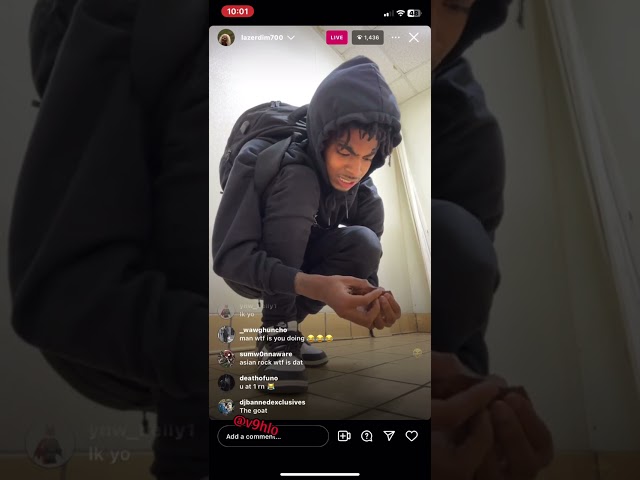 Lazer Dim 700 Rolls Up in a Public Bathroom on IG Live | 2/23/24