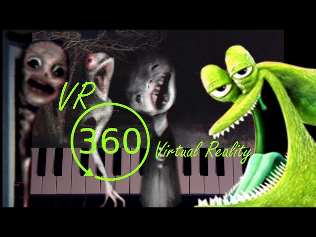 Kraken Theme for Halloween/ PIANO tutorial with Trevor Henderson's creatures / VIRTUAL Reality 360°