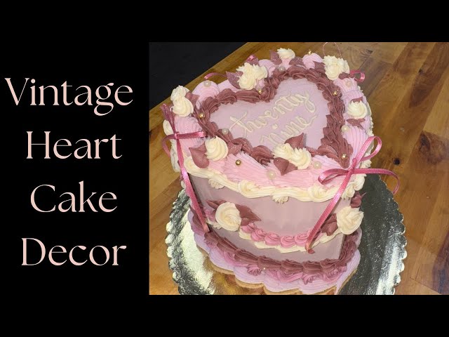 Vintage Heart Cake Decoration