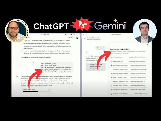 ChatGPT or Gemini, Faster Deep Research Comparison with @lennartnacke