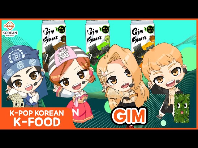 [Kpop Korean] K-Food Gim cartoon music video for Korean learners