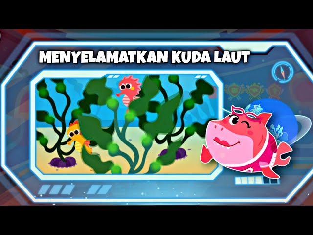 Animasi anak ikan hiu menyelamatkan kuda laut #animasianak #kartun #dinosaur