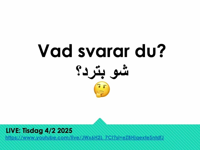 Ordlista 📑 med ljud🎧 ”vad svarar du?/شو بترد؟" ---- Vill du ha fler + övningar? Bli medlem! 🎯✍️🗯️