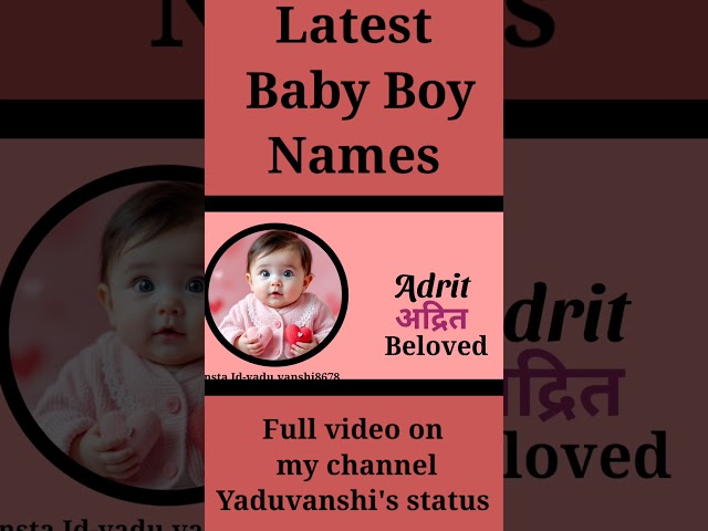 Latest baby boy names 2024#ytshorts#babynames#trendingnames#hindunames