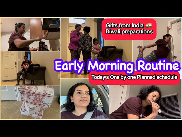 DIWALI package REALISTIC 5.30 am EARLY MORNING ROUTINE INDIAN AMERICAN MOM WITH TWO SCHOOL KIDS vlog