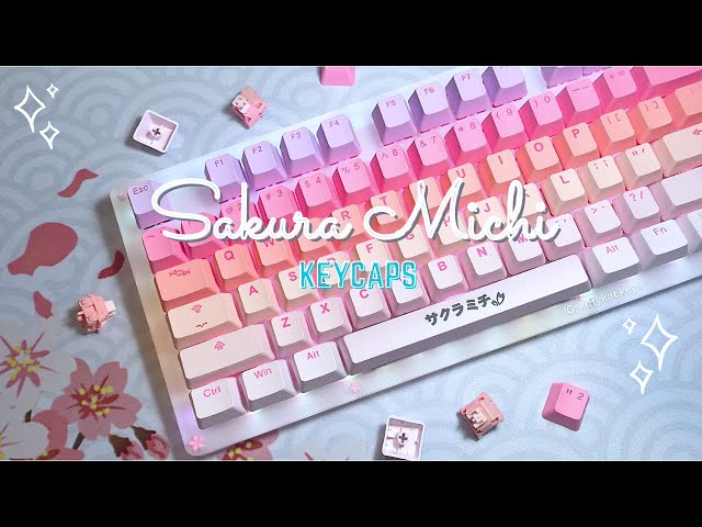 🌸 Sakura Michi Tai-hao keycaps  ~ unboxing & sound test w/ Jelly Strawberry V3