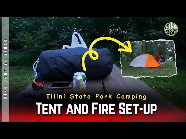 Illini State Park Camping - Tent and Fire Set-up (Time Lapse)