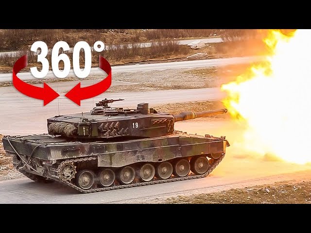 Take a ride on a Swiss Army battle tank Leopard 2 I 360 Video