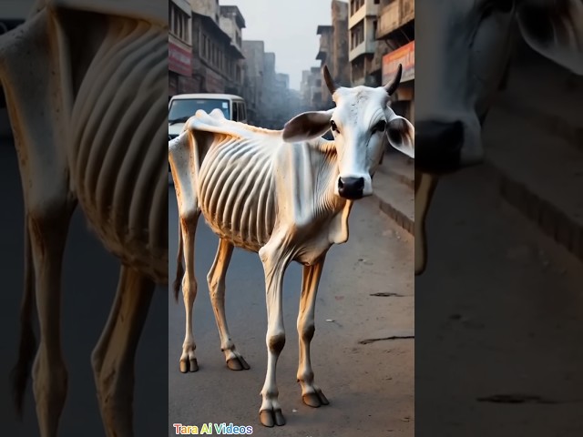 Beautiful story of thin🐄and Man🤵#ai#youtubeshorts#trending#shorts#shortvideo#animals#catlover#cute