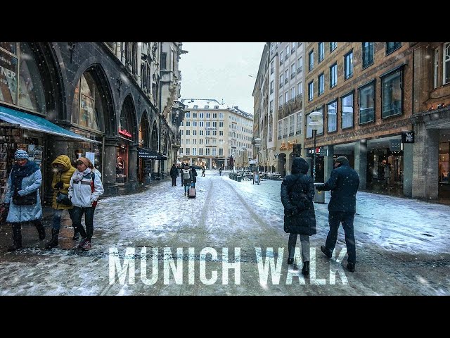 Munich Winter Walk Snowfall ASMR 2022