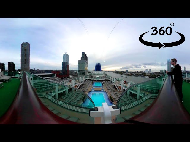 P&O Britannia docked at Rotterdam, Netherlands 360-Degree Video - Cruise Terminal Rotterdam