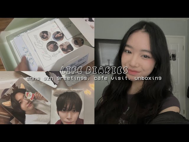 life diaries: unboxing enha szn greetings, makeup routine, pc trading packs, and more