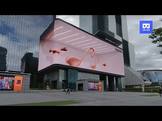 3D 180VR 4K Public Media Art Amazing Giant Screen SM town New Gangnam LandMark In korea VR360