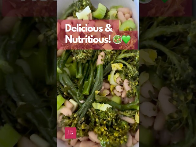 The Ultimate Broccoli Rabe & Cannellini Bean Salad in 60 Seconds! 🥗✨ #eatyoursalad #short